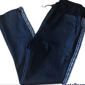 ETERNELLE faux black leather joggers one size